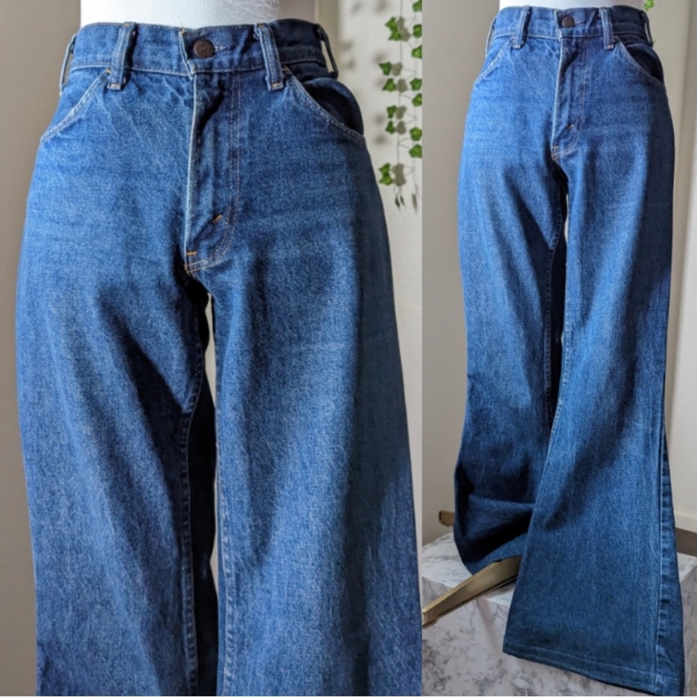 Levi's 648 Vintage 1970s Orange Tag Mid Waist Flared Jeans Hippie Boho Casual